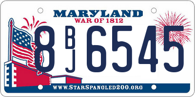 MD license plate 8BJ6545