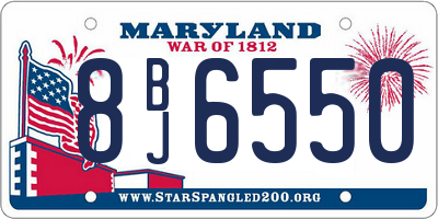 MD license plate 8BJ6550
