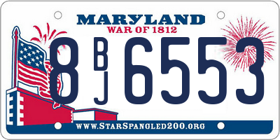 MD license plate 8BJ6553