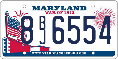 MD license plate 8BJ6554