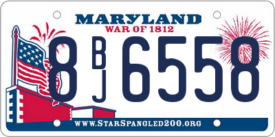 MD license plate 8BJ6558