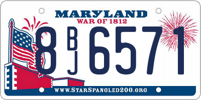 MD license plate 8BJ6571