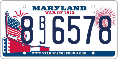 MD license plate 8BJ6578
