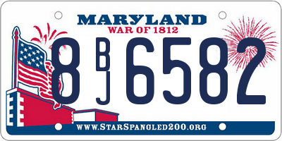 MD license plate 8BJ6582