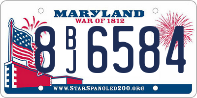 MD license plate 8BJ6584