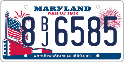 MD license plate 8BJ6585