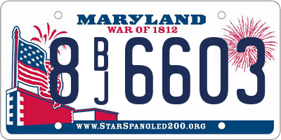MD license plate 8BJ6603