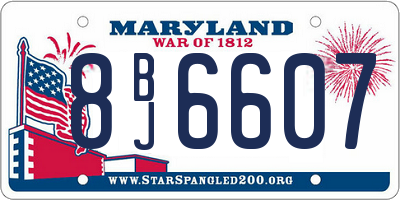 MD license plate 8BJ6607