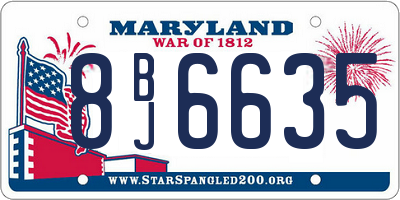 MD license plate 8BJ6635
