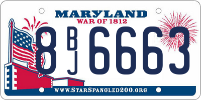 MD license plate 8BJ6663