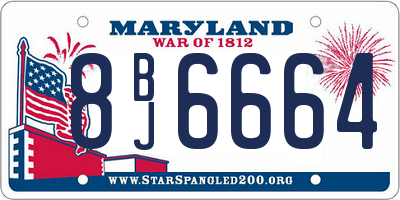 MD license plate 8BJ6664