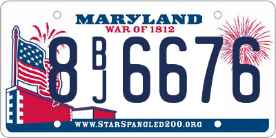 MD license plate 8BJ6676
