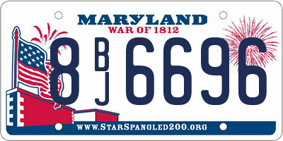 MD license plate 8BJ6696