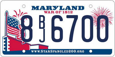 MD license plate 8BJ6700
