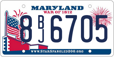 MD license plate 8BJ6705
