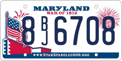 MD license plate 8BJ6708
