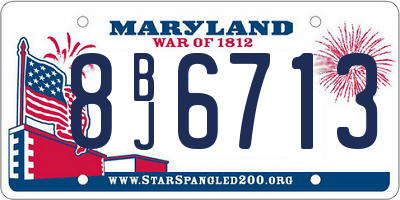 MD license plate 8BJ6713