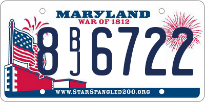 MD license plate 8BJ6722