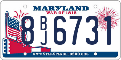 MD license plate 8BJ6731