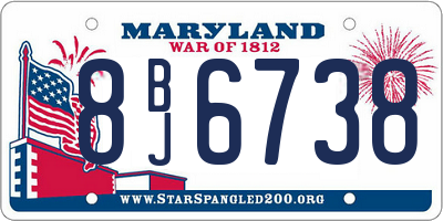 MD license plate 8BJ6738