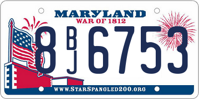 MD license plate 8BJ6753