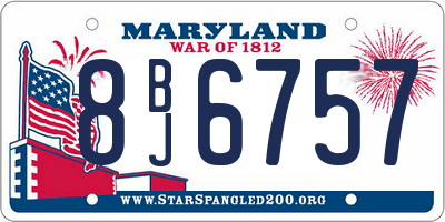 MD license plate 8BJ6757