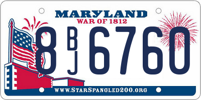 MD license plate 8BJ6760