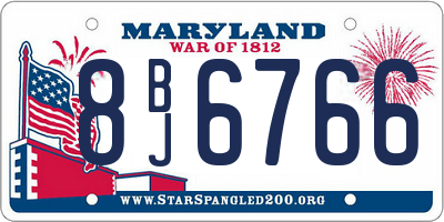 MD license plate 8BJ6766