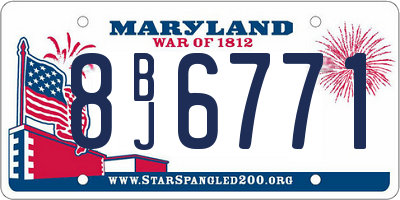 MD license plate 8BJ6771