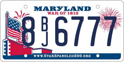 MD license plate 8BJ6777
