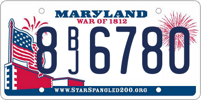 MD license plate 8BJ6780