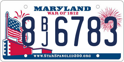 MD license plate 8BJ6783