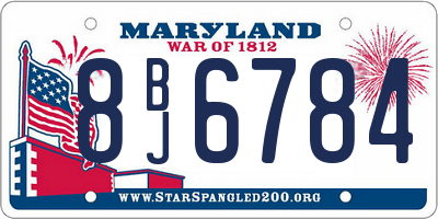 MD license plate 8BJ6784