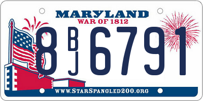 MD license plate 8BJ6791