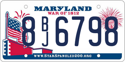 MD license plate 8BJ6798