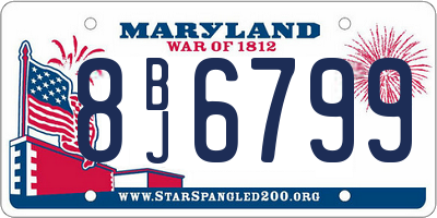 MD license plate 8BJ6799