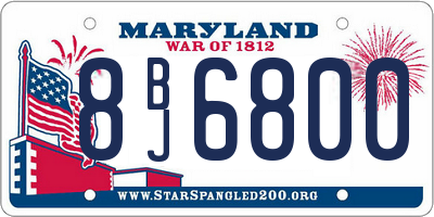 MD license plate 8BJ6800