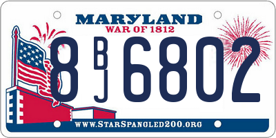 MD license plate 8BJ6802