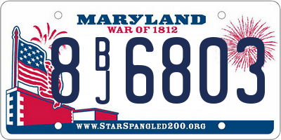 MD license plate 8BJ6803