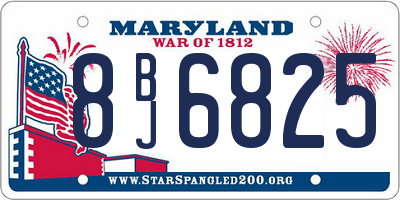 MD license plate 8BJ6825