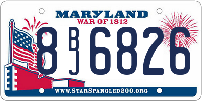 MD license plate 8BJ6826