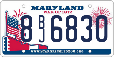 MD license plate 8BJ6830