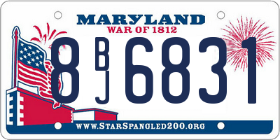 MD license plate 8BJ6831