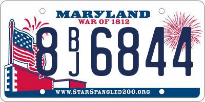 MD license plate 8BJ6844