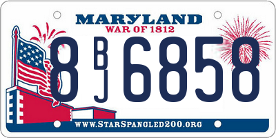 MD license plate 8BJ6858