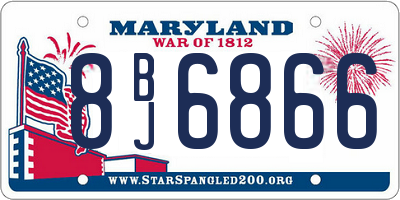 MD license plate 8BJ6866