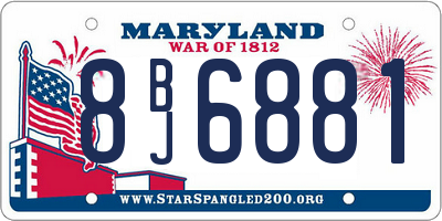 MD license plate 8BJ6881