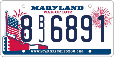 MD license plate 8BJ6891