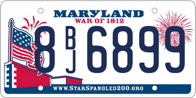 MD license plate 8BJ6899