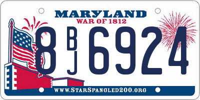 MD license plate 8BJ6924